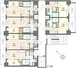 エスリードレジデンス ザ・グラン 梅田イースト 1Kの間取図画像