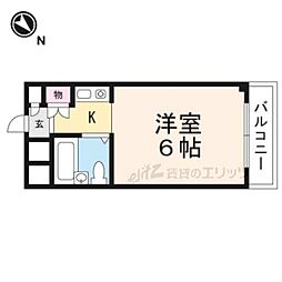 サンシャイン千里丘 1Kの間取図画像