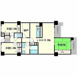 アーバンパーク緑地公園 3SLDKの間取図画像