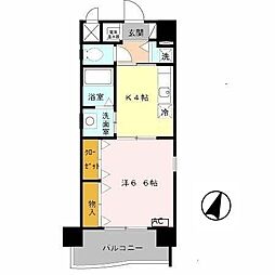 キリンパークサイド 1Kの間取図画像