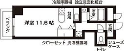 フランメゾン 1Kの間取図画像