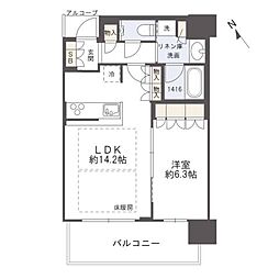 ザ・パークハウス中之島タワー 1LDKの間取図画像