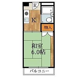 ハイツカメリア 1Kの間取図画像