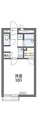 レオネクストフラッツリリー 1Kの間取図画像