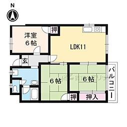 ラフレシア山崎 3LDKの間取図画像