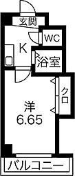 ベルメゾン千里山 1Kの間取図画像