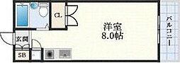 東明マンション江坂 ワンルームの間取図画像