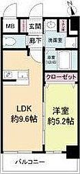 ディームス江坂 1LDKの間取図画像