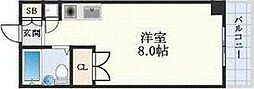 東明マンション江坂 ワンルームの間取図画像