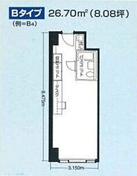 ステュディオ新大阪 ワンルームの間取図画像