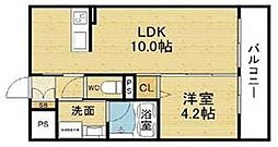 エルパシオン吹田泉町 1LDKの間取図画像