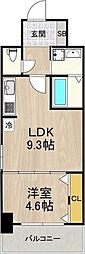 グランルクレ新大阪 1LDKの間取図画像