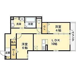 D-room上新庄 2LDKの間取図画像