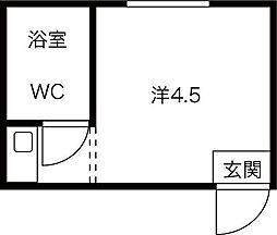 メゾン千里山 ワンルームの間取図画像