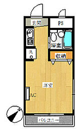 スターマンション 2階ワンルームの間取り