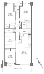 リステージ三ツ池公園 4LDKの間取図画像