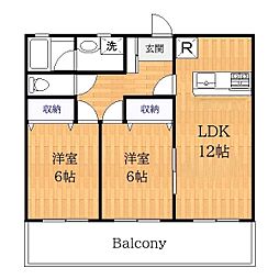 テアー・ガルテン増築 3階2LDKの間取り
