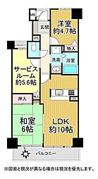 ロイヤルシャトー手柄南 2SLDKの間取図画像