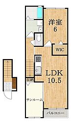 イレミア 2階1LDKの間取り