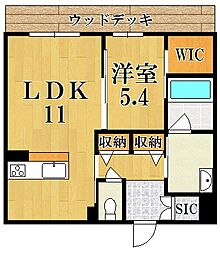 アンビシア 1階1LDKの間取り