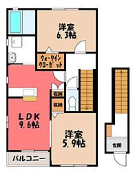 エクセレンテB 2LDKの間取図画像