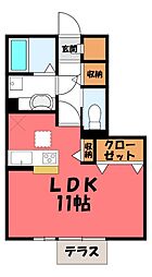 マロニエジャルダンA ワンルームの間取図画像