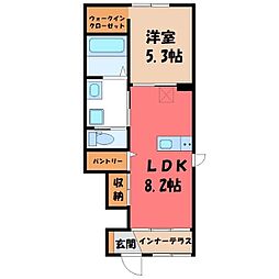 イル・クオーレA 1LDKの間取図画像