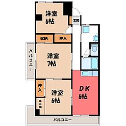 坂口コーポ 3DKの間取図画像
