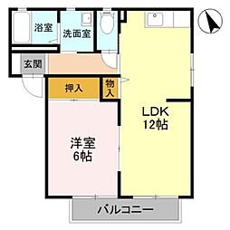 サニーコートA 1LDKの間取図画像