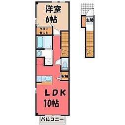 アルカンシェル 1LDKの間取図画像