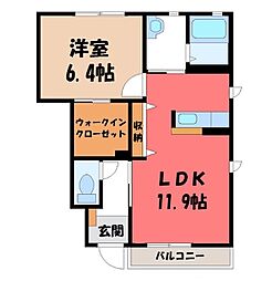 ロンサールA 1LDKの間取図画像
