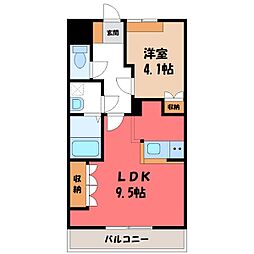 キャトル・セゾン 1LDKの間取図画像