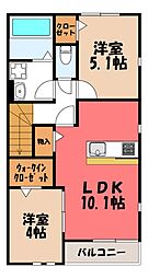 ロゼC 2LDKの間取図画像