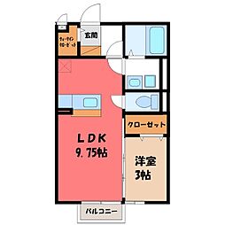 アルシオーネD 1LDKの間取図画像