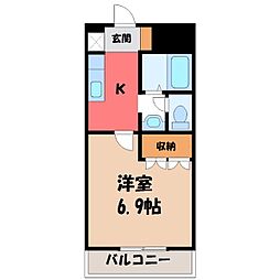 ザ・ワールド 1Kの間取図画像