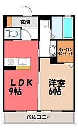 ディアレクス 1LDKの間取図画像