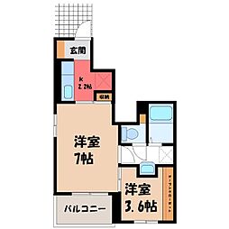 パティオA 1SKの間取図画像