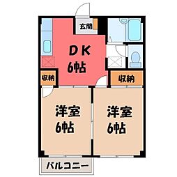 ハウス8 2DKの間取図画像