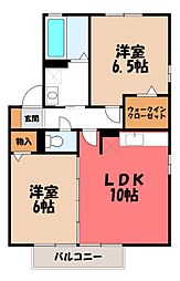 ウイニング・ワンA 2LDKの間取図画像