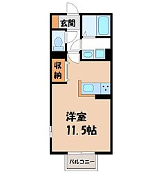 メゾングランデ ワンルームの間取図画像