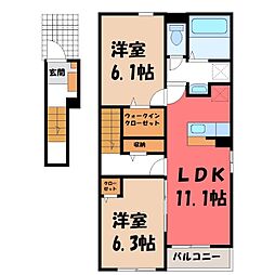 アヴェクトワ 2LDKの間取図画像