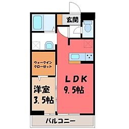 Mスカイ6 1LDKの間取図画像