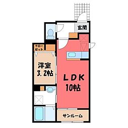マルゴヒルズ2 1LDKの間取図画像