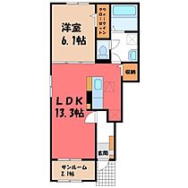 フォレスト A  ｜ 群馬県太田市大原町（賃貸アパート1LDK・1階・50.01㎡） その2