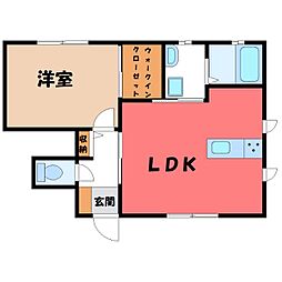 リッシュ・コリーヌ A 1階1LDKの間取り