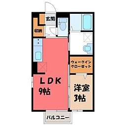 ドミトリー 1階1LDKの間取り