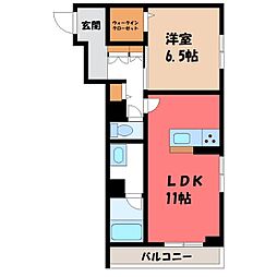 フォレストヴィラ II 1階1LDKの間取り