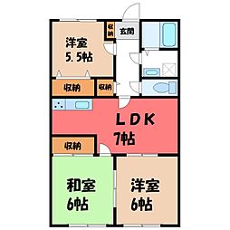 ラーククレストNOMURA 3階3LDKの間取り