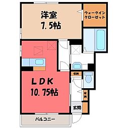 グラン ボヌール 1階1LDKの間取り