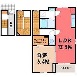 サンフェリーチェ A 3階1LDKの間取り